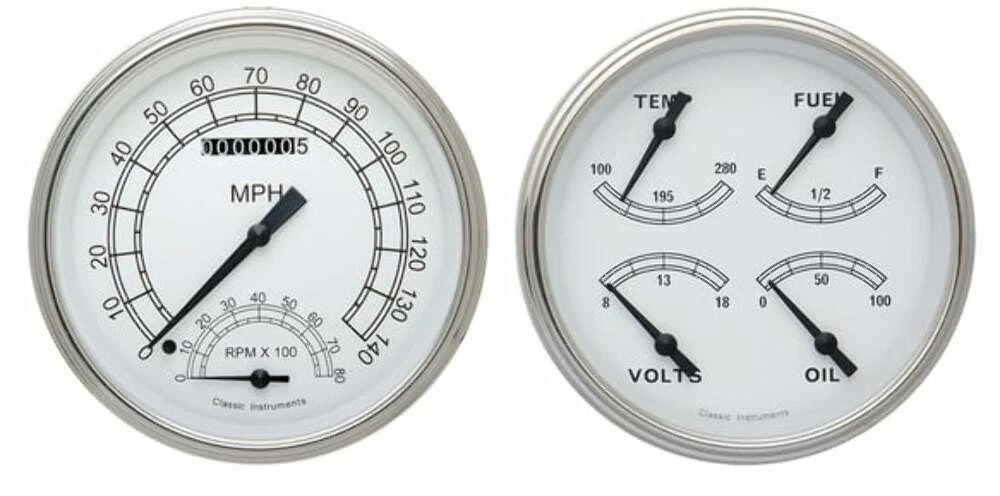 Classic White Two Gauge Set CW62SLF